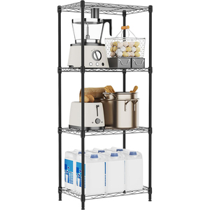 MZG Home Narrow Space 4 Tiers <b>Shelf</b> Metal Storage <b>Shelves</b> <b>Wire</b> Utility Rack for Garage Kitchen Bathroom Laundry - Product Image 1