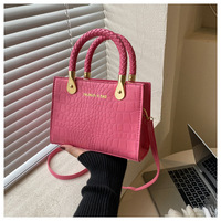 Dames Designer Luxe Stenen Schoudertasjes Handtassen Gevlochten Handvat Rits Trendy Simpele Gevlochten Dames Schoudertassen