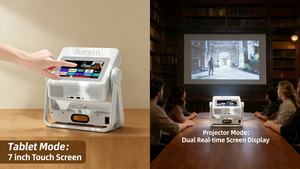 <span class=keywords><strong>Projecteur</strong></span> portable A5pro avec écran tactile intégré, applications, 4K, rotation intelligente, mise au point automatique, Wifi, mini <span class=keywords><strong>projecteur</strong></span> de films - Product Image 2