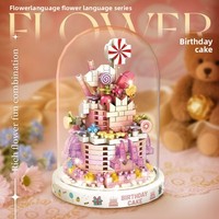 Mini Ramo de Flores, Juego de Bloques de Construcción, Kit de Modelo DIY 3D, Pequeña Decoración de Escritorio, Manualidad, Regalo para el Hogar y la Oficina