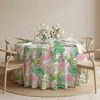 Housse de table de cocktail à motif tropical personnalisée à faible MOQ, nappe rectangulaire sans couture 90*156 pouces pour événements de mariage et location
