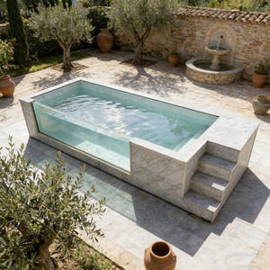 Mini Garden Swim Spa <b>Above</b> <b>Ground</b> Wooden <b>Rectangle</b> Fiberglass Swimming <b>Pool</b> Modern Clear Acrylic Endless <b>Pool</b> - Product Image 2