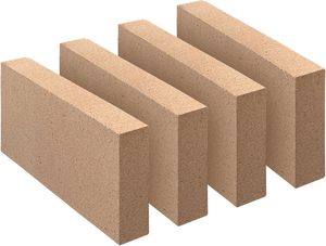 Ladrillos Refractarios Aislantes de Alta Densidad, Grado Alimenticio 3218 ° Paquete de 4 Ladrillos Refractarios de 9*4.5*1.25 Pulgadas para Estufa de Leña, Horno de Pizza, Horno, <span class=keywords><strong>Chimenea</strong></span> - Product Image 1