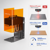 Machine de gravure laser de bureau à double source Coffee Gift 2W IR + 10W bleu pour la gravure et le marquage des métaux et des non-métaux