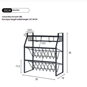 Thép lưu trữ nhà bếp Giá đứng loại gia vị giá nước tương giấm gia vị chai gia vị Kệ Nhà đóng hộp chủ - Product Image 3