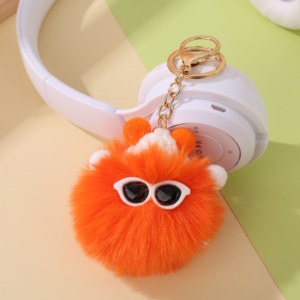 <span class=keywords><strong>Porte</strong></span>-clés <span class=keywords><strong>Pompon</strong></span> Mignon en <span class=keywords><strong>Gros</strong></span>, Chapeau Tricoté avec Grand <span class=keywords><strong>Pompon</strong></span>, Anneau Métallique Doré, Accessoires pour Clés - Product Image 5