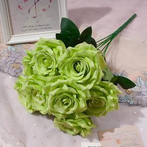 9 Cabezas de Rosas de Seda Artificiales con Núcleo de Espuma, Gran Ramo Decorativo de Flores con Diamantes para Bodas, Flores Artificiales al por Mayor - Product Image 5