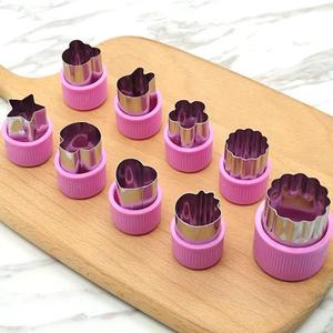 Emporte-pièces en acier inoxydable pour légumes, fruits, gâteaux et biscuits, avec poignée en <span class=keywords><strong>plastique</strong></span>, formes de fleurs et de dessins animés - Product Image 3