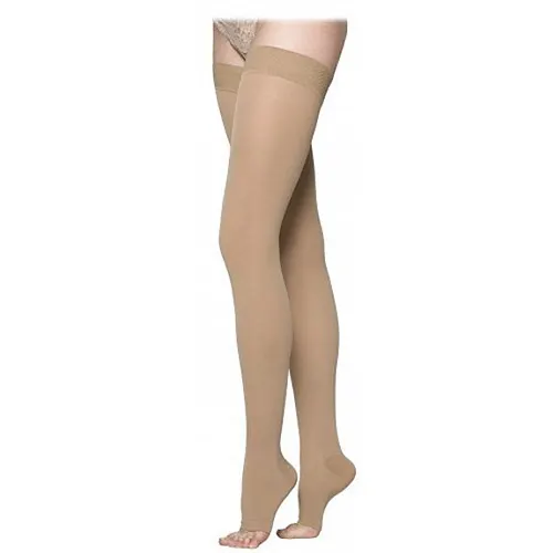Kadın sıkıştırma çorap çorap pamuk varisli damar kompresyon çorapları uyluk yüksek anti-embolizm çorapları 20-30mmhg