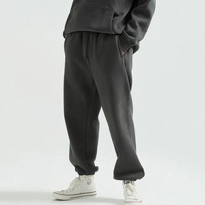 Pantalons de survêtement unisexes pour hommes, en coton épais et polaire, taille élastique, séchage rapide, logo personnalisé, streetwear, jogging - Product Image 1