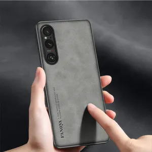 Pour <span class=keywords><strong>Sony</strong></span> <span class=keywords><strong>Xperia</strong></span> 1 VII étui en cuir d'agneau PU couverture de téléphone en Silicone mat pour <span class=keywords><strong>Xperia</strong></span> 1 VI 5 <span class=keywords><strong>IV</strong></span> <span class=keywords><strong>10</strong></span> V cadre souple coque arrière - Product Image 2