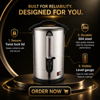 Bouilloire à eau chaude électrique, distributeur de café commercial en acier inoxydable 304 avec contrôle de la température pour le bureau