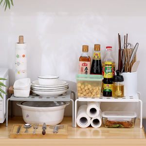 Extendable <b>Kitchen</b> Storage <b>Rack</b> Multi-purpose Retractable Plastic Stand For Home Living Room Dormitory - Product Image 3
