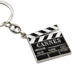 Custom French Cannes Film festival or Hollywood Film TV Director Action Clap-Stick Metal key chain