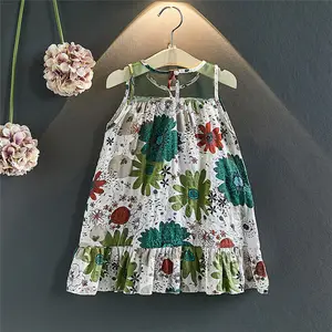 Floral Maxi Baby Girl Formale Party tragen Engel Ärmel Tanz puppe Spiele Kleider Kostüme für den Sommer