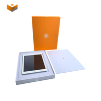 Boîte de base et couvercle en papier rigide de luxe avec logo personnalisé Boîte d'emballage vide en carton blanc orange pour tablette PC et produits électroniques grand public