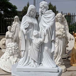 Statue <span class=keywords><strong>de</strong></span> la Sainte Famille en marbre sculpté à la main, YOUFINE, <span class=keywords><strong>église</strong></span>s catholiques orthodoxes, objets religieux - Product Image 4