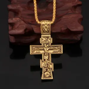 John Wick 4 Baba Yaga Jesus Necklace Cross Pendant Alloy Metal Cosplay Necklaces