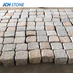 Cubes de granit G682 couleur <span class=keywords><strong>sable</strong></span> jaune clair mélangé, pavés et galets roulés pour aménagement <span class=keywords><strong>extérieur</strong></span>, parcs et patios - Product Image 1