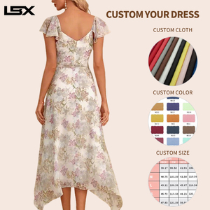 Vestido de Verano de Lino de Alta Calidad con Logotipo Personalizado, Vestido de <span class=keywords><strong>Playa</strong></span> Bohemio Informal <span class=keywords><strong>para</strong></span> Mujer - Product Image 2