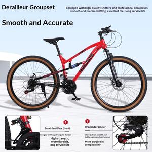 <span class=keywords><strong>Bicicleta</strong></span> de Montaña con Cuadro de Aleación de Aluminio, 21-24 Velocidades, Doble Freno de Disco, Suspensión Trasera, <span class=keywords><strong>26</strong></span> Pulgadas, Envío Directo - Product Image 3