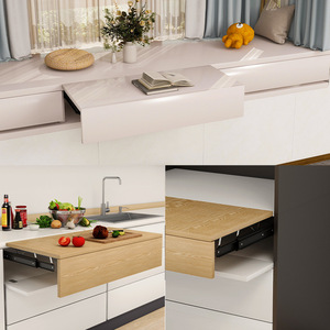 Glissières de tiroir Betoci en acier laminé à froid, rails extensibles cachés pour armoires de cuisine et tiroirs de meubles - Product Image 1