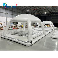 Plateforme flottante gonflable de luxe pour sports nautiques, cabane gonflable pour fête sur la plage