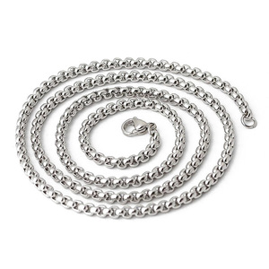 Chaîne ronde en acier inoxydable plaqué or 18 carats PVD, prix de gros abordable, pour collier homme |   Design durable et classique - Product Image 6