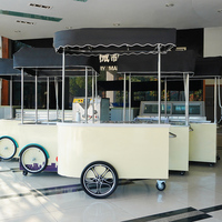 Prosky Mobile chariot à poussée à main pour crème glacée italienne avec congélateur à affichage chariot sur pied pour Gelato