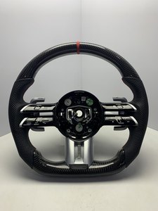 Volante Sportivo in Pelle e Fibra di Carbonio a 4/3 Razze per Nuove <span class=keywords><strong>Mercedes</strong></span> W223/W213/W222/GLC/<span class=keywords><strong>C253</strong></span>/CLA/W117/W204-206/GLE/GLS/GLA - Product Image 1