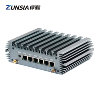 6*2.5G LAN 端口工业无风扇迷你电脑 Intel 第 12 代 N150 N100 N305 1*DDR5 Barebone RS232 POE X86 Pfsense 防火墙迷你电脑