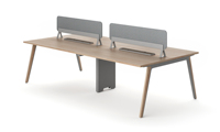 Bureau de travail commercial ATWOKA, table de bureau moderne avec cloison, mobilier durable et écologique