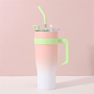 Mug de voyage isotherme à double paroi 40oz avec poignée Ice Bully, couvercle et paille, antidérapant, personnalisable ODM - Product Image 5