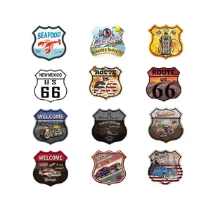 Route 66 Retro Road Sign Metal Tin Decor Sign for Home Room Garage Wall Decoration 12 Inches