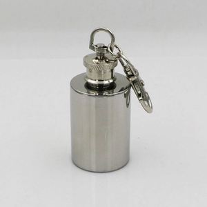 Mini flacon en acier inoxydable de 1 oz, rond, portable, avec porte-clés, flacon de voyage - Product Image 5