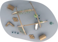 Greenery élargir la série d'escalade équipement de terrain de jeu extérieur enfant en bois massif dôme grimpeur aire de jeux