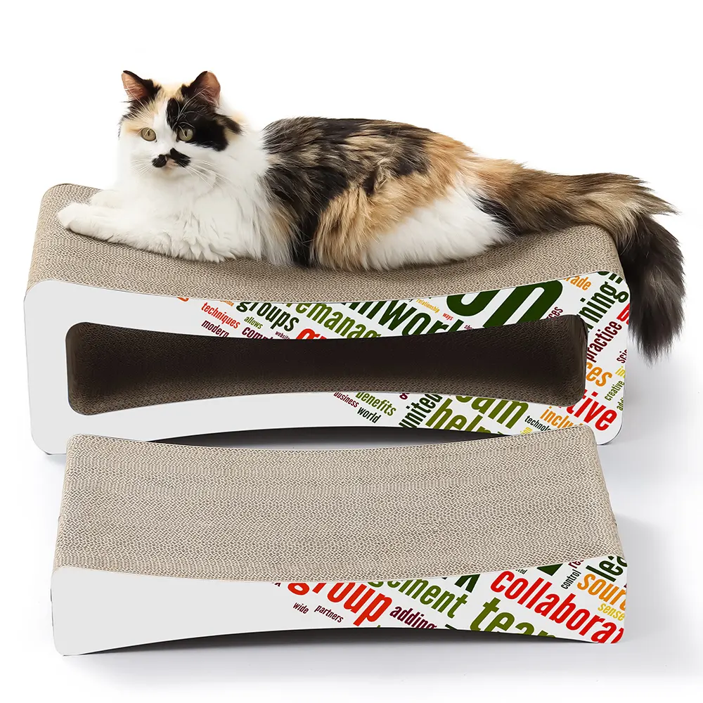 2 in 1 Scratcher Cardboard Cat Scratching Board Furniture Protector Cat Beds for Indoor Cats