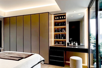 Armoire moderne avec portes coulissantes et tiroirs pour chambre à coucher, salle à manger, salon, meubles de maison