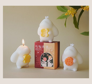 Holiday Gift Cute Bunny Shape Osmanthus Natural Soy Wax Paraffin Wax Scented Aroma <b>Candle</b> for Home Decor - Product Image 6