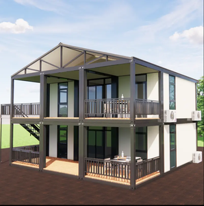 Nhà <span class=keywords><strong>container</strong></span> đúc sẵn bằng thép 40 và 20ft biệt thự di động có thể mở rộng với mái bằng hình tam giác cho khách sạn - Product Image 4