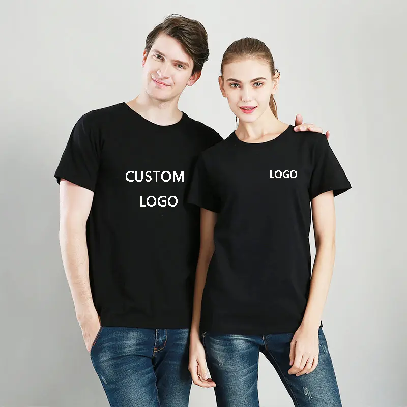 Haute qualité personnalisé couple drôle t-shirt conception personnalisée impression amant col rond manches courtes t-shirts pour hommes et femmes