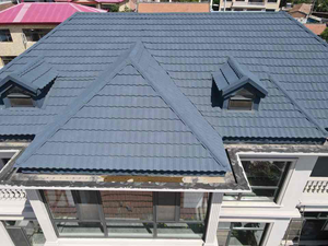 우아한 슬레이트 모양 돌 코팅 금속 지붕 타일 경량 대안 - Product Image 5