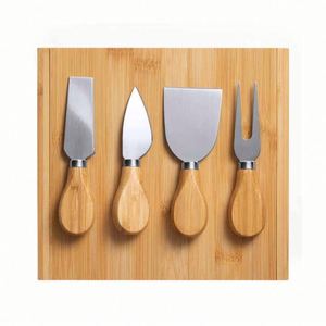 Juego de Cuchillos para Queso Multifuncional de Acero Inoxidable, Tabla de Cortar de Bambú Ecológica y Duradera para Fiestas de Charcutería y Hoteles - Product Image 4