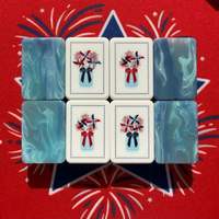 Tuiles de Mahjong Personnalisées Bleu Ciel Blanc Rouge de Qualité Supérieure, Couleurs Vives, Ensemble de Mahjong Américain, Vente Directe Usine