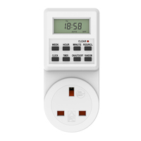 Enchufe Inteligente Digital Wattsave Industrial de 230V 13A con Enchufe UK, Programación Diaria/Semanal, Certificación CE para Control del Consumo de Energía