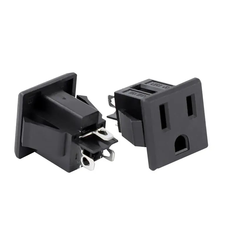 Leci Manufacturer Customized 3Pin Ac Socket Outlet 15A 250V Us Receptacle Power Socket