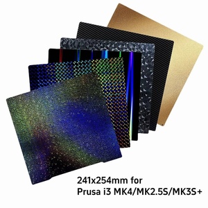 Placa de Impresión de Acero con Resorte de Doble Cara PEI PEO PEY PED de 254x241mm para <span class=keywords><strong>Prusa</strong></span> <span class=keywords><strong>I3</strong></span> <span class=keywords><strong>MK3</strong></span> MK3S MK4, Cama de Impresión Extraíble - Product Image 1