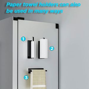 Magnetic Spice Rack Wall Mount Kitchen Storage Shelf Spice Racks with <b>Paper</b> <b>Towels</b> <b>Holder</b> for Cabinet - Product Image 5