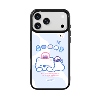 Coque de téléphone AG Feeling Black Edge avec motif chien mignon doré pour iPhone 17, 17 Pro Max, 16 Pro, 15 – Coque magnétique