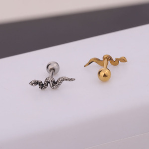 Piercing Rook Helix Daith in Acciaio Inossidabile per Donne, Design con Fulmine, Croce, Luna, Teschio, Scheletro e Serpente - Product Image 4
